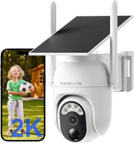 2K HD WiFi Cameras for Home Security, 360° PTZ, Color Night Vision | Free Cloud Storage, Solar Security Cameras Wireless Outdoor, 2.4Ghz WiFi, 360° PTZ, Human Detection, 2-Way Talk, Waterproof in Saudi Arabia