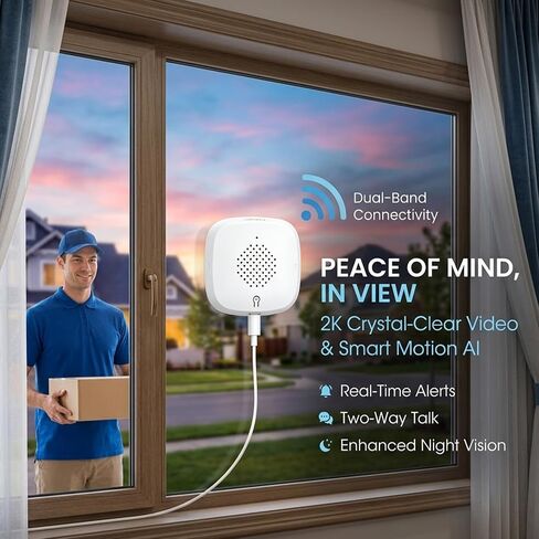 SakerPlus Cameras for Home Security Smart 2k Window Security Camera, 2K Window Camera with Night Vision, No-Drill Window Mount for Home, Entryway, Yard, Driveway in Saudi Arabia