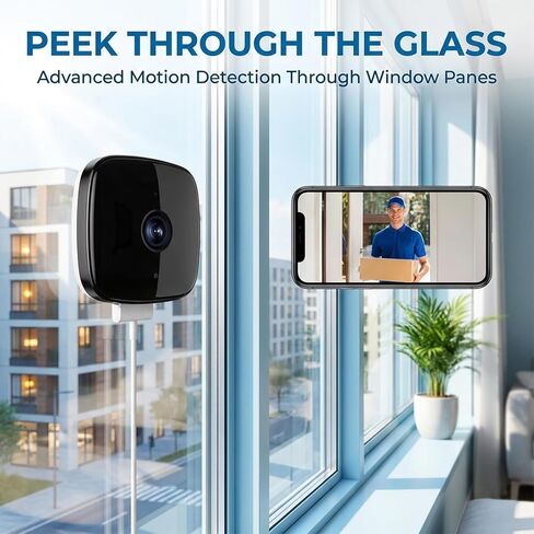 SakerPlus Cameras for Home Security Smart 2k Window Security Camera, 2K Window Camera with Night Vision, No-Drill Window Mount for Home, Entryway, Yard, Driveway in Saudi Arabia