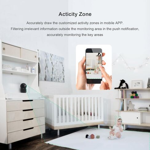 Indoor Security Camera 2K Pet Camera 2.4 GHz Dog Camera Black | App Motion Detection Auto Tracking Alarm Live Notice Schedule Default Location, Pet Camera with Night Vision in Saudi Arabia