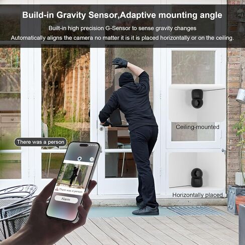 Indoor Security Camera 2K Pet Camera 2.4 GHz Dog Camera Black | App Motion Detection Auto Tracking Alarm Live Notice Schedule Default Location, Pet Camera with Night Vision in Saudi Arabia
