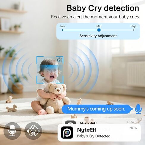2K Dual Lens Indoor Security Camera, Dual View Pan/Tilt Camera for Baby & Pet Monitoring, AI Motion Tracking, Privacy Mode, Two-Way Talk, Cry Detection, Color Night Vision, 24/7 Continuous Recording in Kuwait