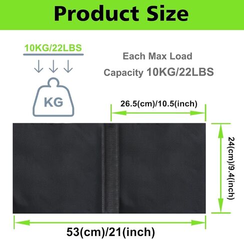 Eurmax USA Photography Sand Weight Bags Heavy Duty Saddlebags for Photography Video Equipments, Backdrop Stand, Light Stand,Photo Tripod, Canopy Tent, Umbrella Base, Fishing Chair,Picnic Table 4-Pack in Kuwait