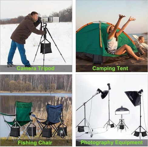 Eurmax USA Photography Sand Weight Bags Heavy Duty Saddlebags for Photography Video Equipments, Backdrop Stand, Light Stand,Photo Tripod, Canopy Tent, Umbrella Base, Fishing Chair,Picnic Table 4-Pack in Kuwait