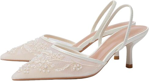 Fashion Mesh Slingback Pumps Shoes for Women Ankle Strap Pointed Toe Pumps in Saudi Arabia