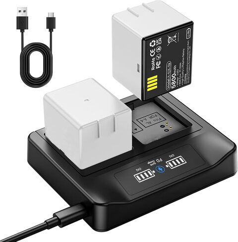 2-Packs Rechargeable Batteries+PD Fast Charging LED USB Dual Battery Charging Station for Arlo Pro 5S 2K, Pro 4, 3, Arlo Ultra 2, Ultra in Kuwait