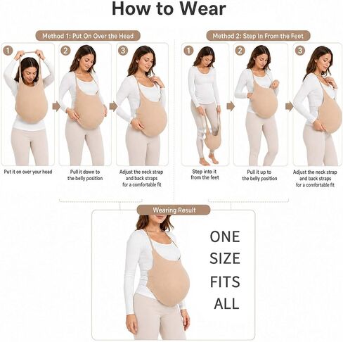 Fake Pregnant Belly Costume Memory Foam Realistic Pregnancy Bump | Lightweight and breathable for all-day wear; adjustable strap; washable cover; realistic appearance in Saudi Arabia