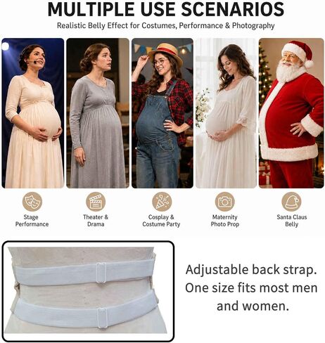 Fake Pregnant Belly Costume Memory Foam Realistic Pregnancy Bump | Lightweight and breathable for all-day wear; adjustable strap; washable cover; realistic appearance in Saudi Arabia
