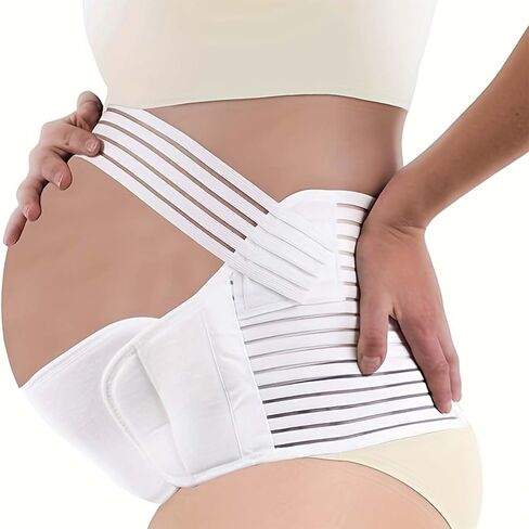 Maternity Belt, 3 in 1 Pregnancy Support Belt for Back, Pelvic & Hip Pain Relief – Comfortable Belly Band with Strong Adjustable Support, No Digging, Easy Hook & Loop Closure for All-Day Wear (Beige, X-Large(Fit Ab 35.4-47.2inch)) in Kuwait