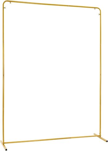 DYNAMI 6.6 x 5 FT Metal Backdrop Stand Arch with Cover,Square Balloon Arch Stand Garden Arbor Frame,for Birthday Party Bridal Shower Photo Booth Background (Gold Stand w/Pink Cover,6.6 x 5 FT) in Saudi Arabia