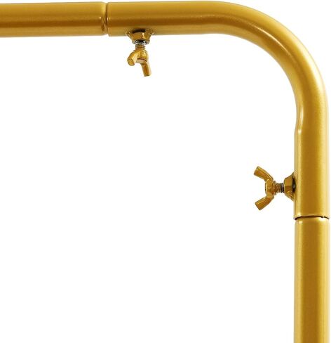 DYNAMI 6.6 x 5 FT Metal Backdrop Stand Arch with Cover,Square Balloon Arch Stand Garden Arbor Frame,for Birthday Party Bridal Shower Photo Booth Background (Gold Stand w/Pink Cover,6.6 x 5 FT) in Saudi Arabia