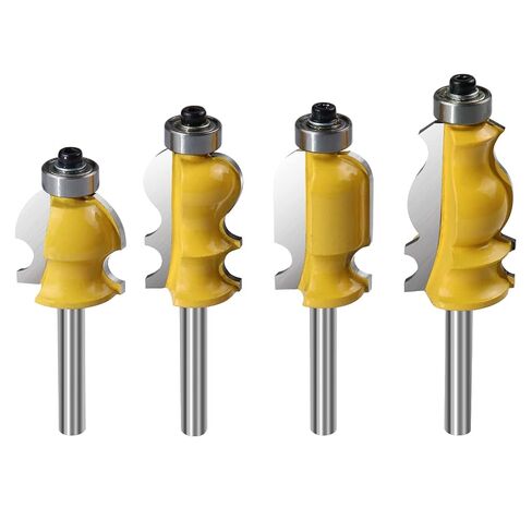 1/4-Inch Shank Architectural Molding Router Bit Set Carbide Sculpture Edge line Styling Cutter Woodworking Shape Cutter Tool 4PCS in Saudi Arabia