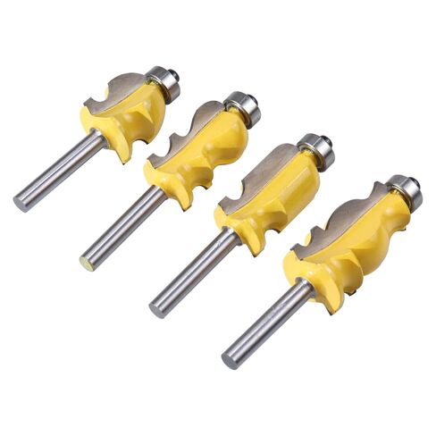 1/4-Inch Shank Architectural Molding Router Bit Set Carbide Sculpture Edge line Styling Cutter Woodworking Shape Cutter Tool 4PCS in Saudi Arabia