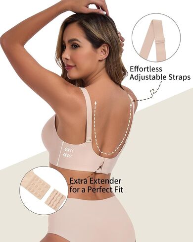 Vinfact Hands Free Pumping Bra Seamless Nursing Pump Bras Comfort Maternity Pumping Bras with Padding, Wireless Beige in Saudi Arabia