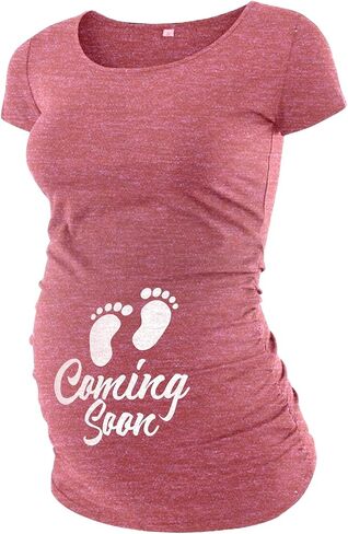 Decrum Funny Maternity Shirts for Women - Soft Comfortable Graphic Womens Pregnancy Tops Short Sleeve in Kuwait