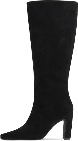 Women's Wide Calf Knee High Boots 2026 Square Toe Fashion Fall Boots | 3.34 inch Chunky Block Heeled Boots,Zipper,Winter Boots,Going out Boots,Dress Tall Boots,Trendy Long Boots,Casual Outfit in Saudi Arabia