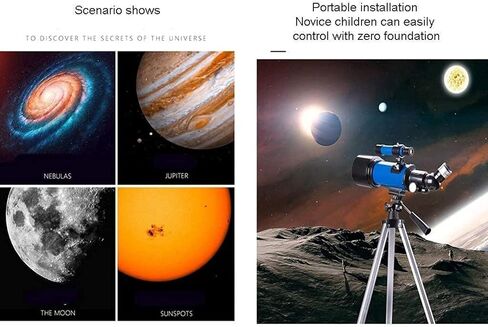 70mm Aperture 400mm Mount Astronomical Telescope, Refractor Telescope for Kids, Adults, and Beginners, Portable Travel Telescope (Package 3) (Package 2) in Saudi Arabia
