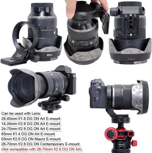 طوق عدسة حلقية للتركيب على حامل ثلاثي القوائم متوافق مع Sigma 24-70 مم f/2.8 DG DN Art II، 20-200 مم F3.5-6.3 DG C، ​​17-40 مم F1.8 DC Art، 14-24 مم f/2.8 DG DN Art، 28-70 مم f2.8 DG DN C، 105 مم F2.8 DG DN Macro E-Mount in Kuwait