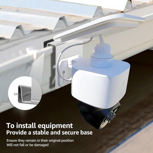 2pcs Gutter Mount Bracket for Eufy Security SoloCam S340/S330/E30 , Solar Security Camera Holder with Anti-Rust Screws , No Drill Installation Compatible with IP PTZ Dome Cameras Outdoor Use in Kuwait