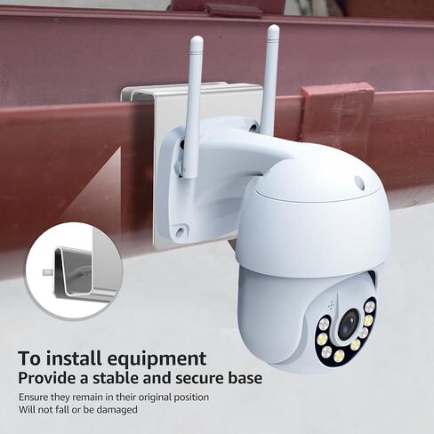 2pcs Gutter Mount Bracket for Eufy Security SoloCam S340/S330/E30 , Solar Security Camera Holder with Anti-Rust Screws , No Drill Installation Compatible with IP PTZ Dome Cameras Outdoor Use in Kuwait