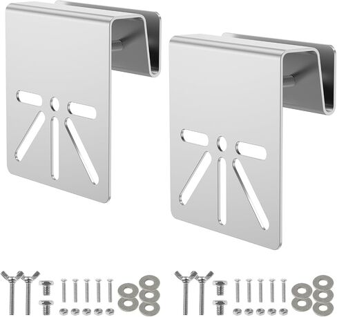2pcs Gutter Mount Bracket for Eufy Security SoloCam S340/S330/E30 , Solar Security Camera Holder with Anti-Rust Screws , No Drill Installation Compatible with IP PTZ Dome Cameras Outdoor Use in Kuwait