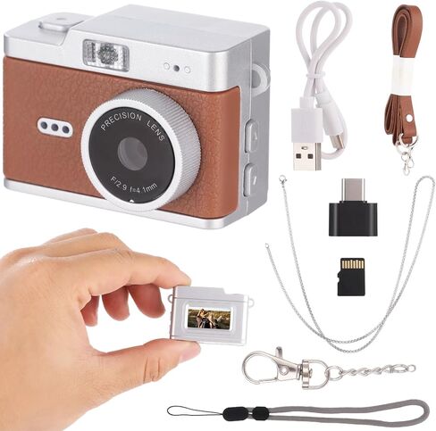 Mini Retro Camera with Video Recording, Ultra-Compact Digital Camera, Filter Mode, Rechargeable Pocket Camera with 32GB Memory Card, OTG Adapter, 4 Carry Ways for Travel Daily Vlogging in Saudi Arabia