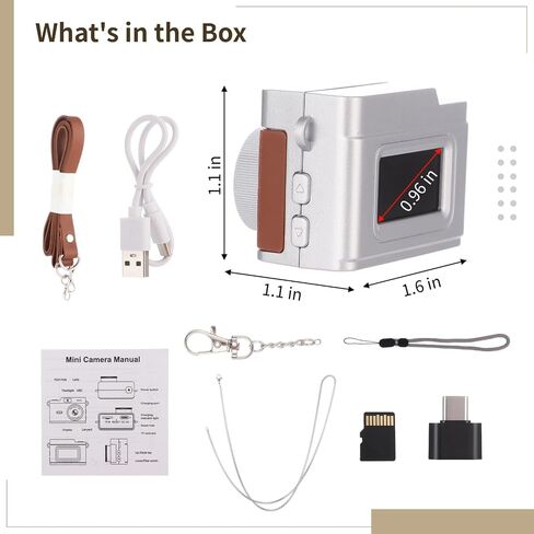 Mini Retro Camera with Video Recording, Ultra-Compact Digital Camera, Filter Mode, Rechargeable Pocket Camera with 32GB Memory Card, OTG Adapter, 4 Carry Ways for Travel Daily Vlogging in Saudi Arabia