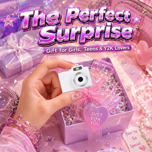 Y2K Mini Camera Keychain for Girls, Retro Lo-Fi Keychain Cam with 5 Filters | Retro Image Quality, Non Professional Camera, Keychain Clip, Y2K Birthday Gift in Saudi Arabia