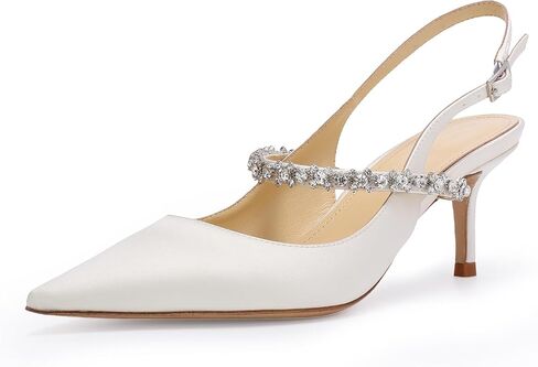 Ivory Bridal Heels for Women Bridesmaid Sandals for Wedding with Luxury Silk Satin Genuine Leather Sole Sheep Leather Lining in Kuwait