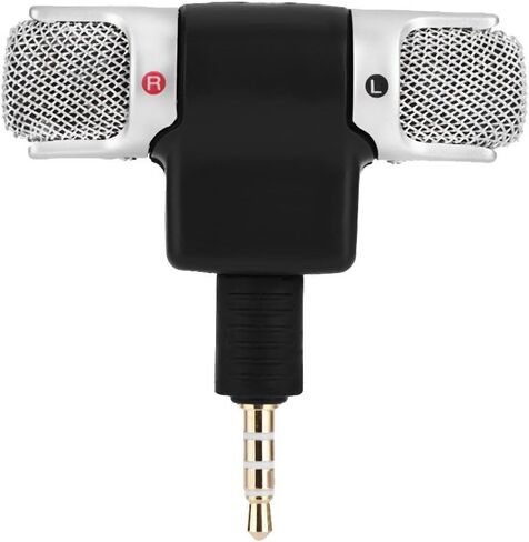 Pongnas Stereo Microphone for Smartphone with Angle Mount and Gold Plated 3 5mm Connector for Clear Recording in Saudi Arabia