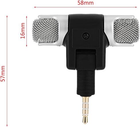 Pongnas Stereo Microphone for Smartphone with Angle Mount and Gold Plated 3 5mm Connector for Clear Recording in Saudi Arabia