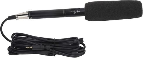Pongnas Portable High Sensitivity Condenser Recording Microphone for Interviews Field XLR Output Compact User Friendly Design 28 cm Compatible with Cameras and Recorders in Saudi Arabia