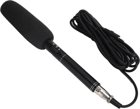 Pongnas Portable High Sensitivity Condenser Recording Microphone for Interviews Field XLR Output Compact User Friendly Design 28 cm Compatible with Cameras and Recorders in Saudi Arabia