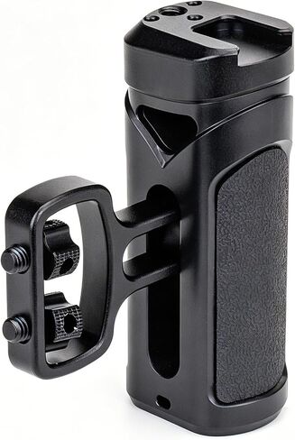 Zeadio Camera Side Handle Grip with Dual 1/4"-20 Mounting Knobs, Cold Shoe Mount, Universal Camera Handgrip for Mirrorless DSLR Cameras, Phone Stand for Recording, Vlogging,Travel etc (Pack of 1) in Saudi Arabia