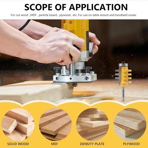 Newdeli 45 Degree Lock Miter & Tongue and Groove & Finger Joint Router Bit Set - 1/4 Inch Shank Woodworking Milling Cutter Tool 4-Piece Set in Saudi Arabia