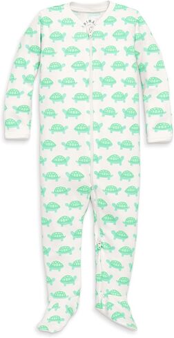 Primary Baby Organic Animal Friends Zip Footie, Cotton Sleepwear, 2-Way Zip | 100% organic cotton, Soft, breathable cotton, Easy on-off zip closure in Saudi Arabia