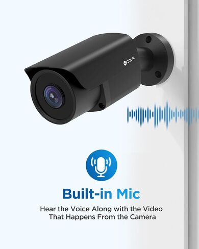 4COVR 4K PoE Security IP Bullet Surveillance Camera Outdoor, LY37EB8MA | 8-Megapixel UHD Wired Camera, AI Human Vehicle Detection, 110- Wide Angle 2.8mm Lens with Audio, 100ft IR Night Vision in Kuwait