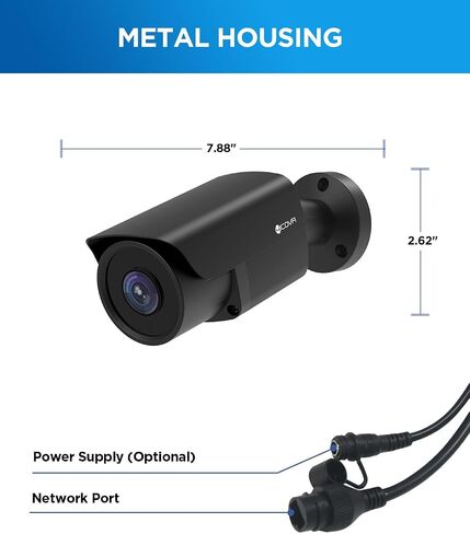 4COVR 4K PoE Security IP Bullet Surveillance Camera Outdoor, LY37EB8MA | 8-Megapixel UHD Wired Camera, AI Human Vehicle Detection, 110- Wide Angle 2.8mm Lens with Audio, 100ft IR Night Vision in Kuwait