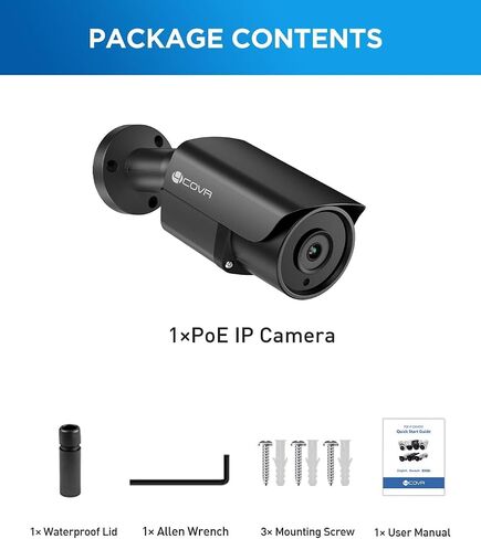 4COVR 4K PoE Security IP Bullet Surveillance Camera Outdoor, LY37EB8MA | 8-Megapixel UHD Wired Camera, AI Human Vehicle Detection, 110- Wide Angle 2.8mm Lens with Audio, 100ft IR Night Vision in Kuwait