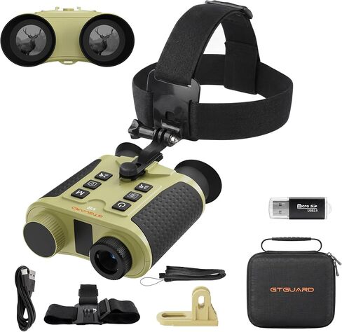 Night Vision Goggles Head Mounted for Adults,984FT Rechargeable Infrared Digital Binoculars,5X Digital Zoom, Hands Free Night-Vision Goggles with 32GB TF Card, Photo & Video Capture,Head Strap in Saudi Arabia