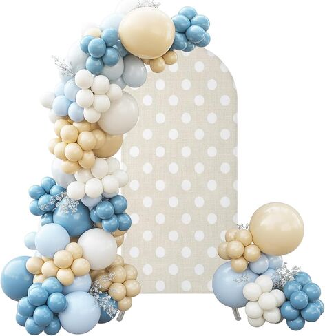 Wedding Arch Cover 4 FT, Black White Polka Dots Stretch Chiara Backdrop Cover for Round Top Arch Stand, Modern Abstract Art Circle Reusable Party Decoration for Wedding Baby Shower Birthday in Saudi Arabia