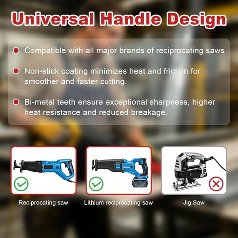 50 Pack 9 Inch 14/18 TPI Bi-Metal Reciprocating Saw Blades with Organizer | for Metal Steel Cutting Automobile Dismantling, Non-Stick Coated Carbide Alloy Steel for 1/16"-5/16" Medium Metals in Saudi Arabia