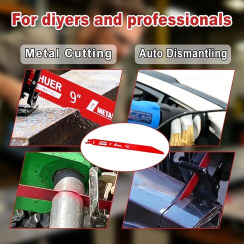 50 Pack 9 Inch 14/18 TPI Bi-Metal Reciprocating Saw Blades with Organizer | for Metal Steel Cutting Automobile Dismantling, Non-Stick Coated Carbide Alloy Steel for 1/16"-5/16" Medium Metals in Saudi Arabia