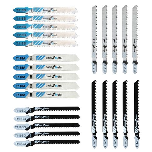 T5002 T-Shank Jig Saw Blade Set for Jigsaw Multi-Purpose Jigsaw Blades | Fits Cutting Wood and Metal (25 PCS) in Saudi Arabia