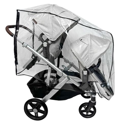 Rain and Wind Cover Made for UPPAbaby Vista V2/V3 Double Stroller System w/Rumble Seat by SASHA'S - Clear, Ventilation Holes, Maximum Coverage (Standard Coverage) in Saudi Arabia