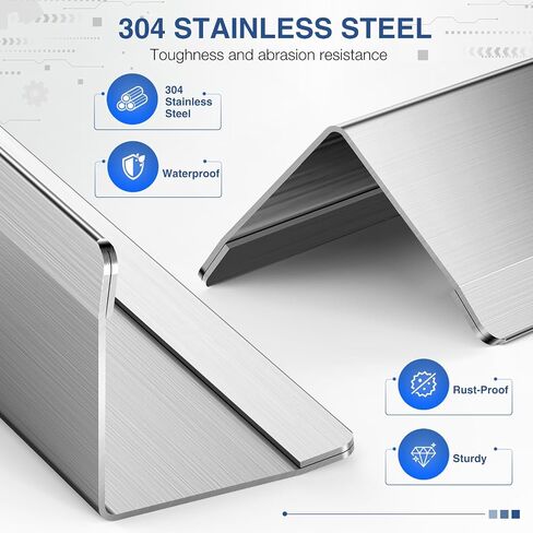 Magicheap 4 Pack Stainless Steel Wall Corner Protector, 17.7in x 1.18in | Self Adhesive, Easy to Install, Arc-shaped Polished, Edge Guard Strip for Walls Furniture Cabinet Shelf Drywall Desk in Saudi Arabia