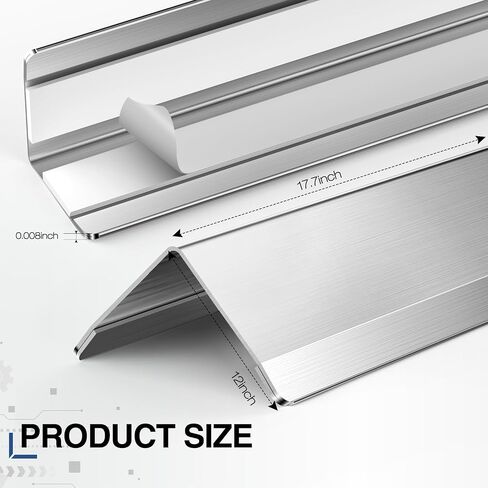 Magicheap 4 Pack Stainless Steel Wall Corner Protector, 17.7in x 1.18in | Self Adhesive, Easy to Install, Arc-shaped Polished, Edge Guard Strip for Walls Furniture Cabinet Shelf Drywall Desk in Saudi Arabia