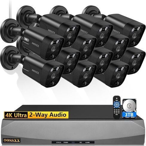 OOSSXX 4K PoE Wired Outdoor Video Surveillance IP Cameras Security System in Kuwait
