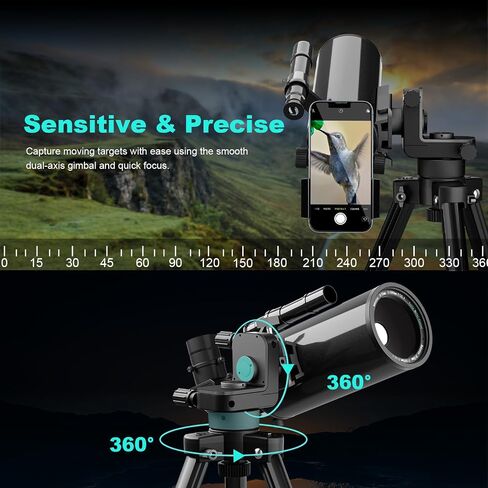 Maksutov-Cassegrain Telescopes for Adults Astronomy, 70mm Aperture Catadioptric Compound Telescope, Compact Portable Travel Telescope, w. Pro Tripod & Phone Adapter in Saudi Arabia