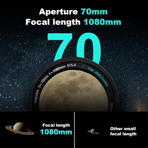 Maksutov-Cassegrain Telescopes for Adults Astronomy, 70mm Aperture Catadioptric Compound Telescope, Compact Portable Travel Telescope, w. Pro Tripod & Phone Adapter in Saudi Arabia